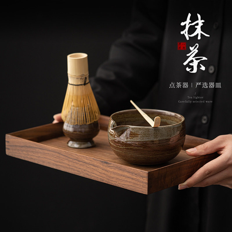 竹茶筅抹茶工具刷子日式日本茶道茶具配件茶碗茶匙百本立紫竹点茶
