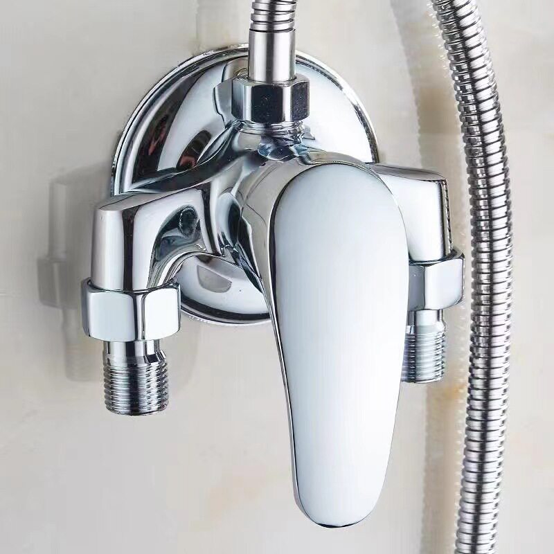 不锈钢明装混水阀全铜冷热水器龙头三角淋沐浴花洒太阳能开关