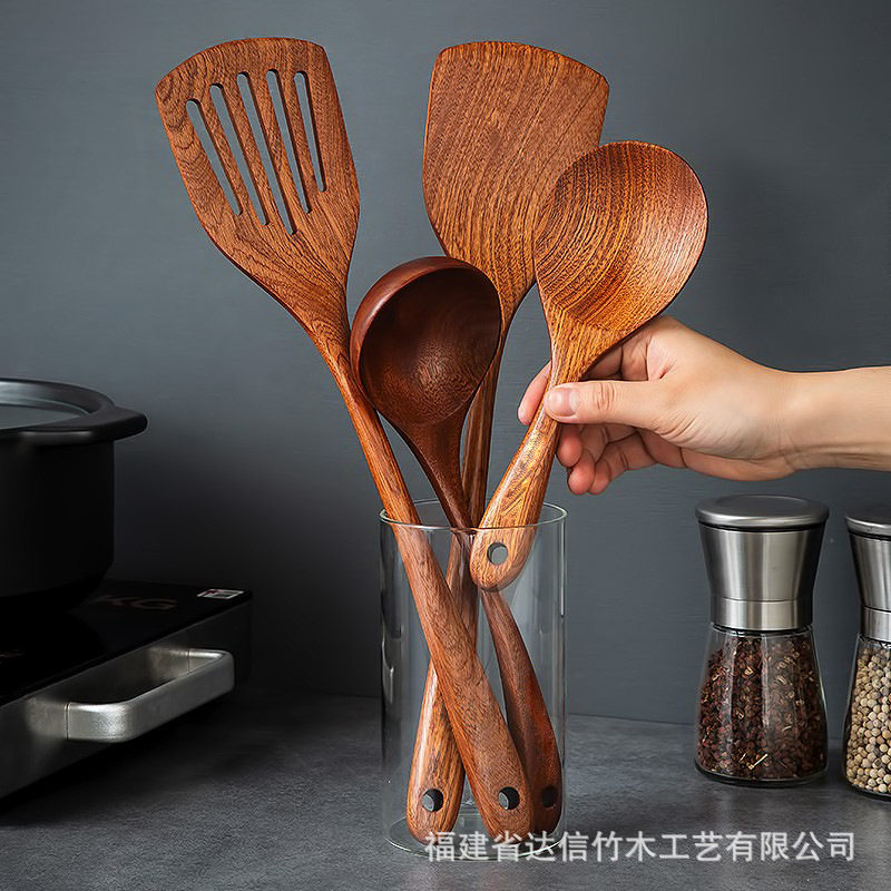 20cm直柄木勺子天然楠木长勺木勺子创意日式木质餐具大餐勺茶勺