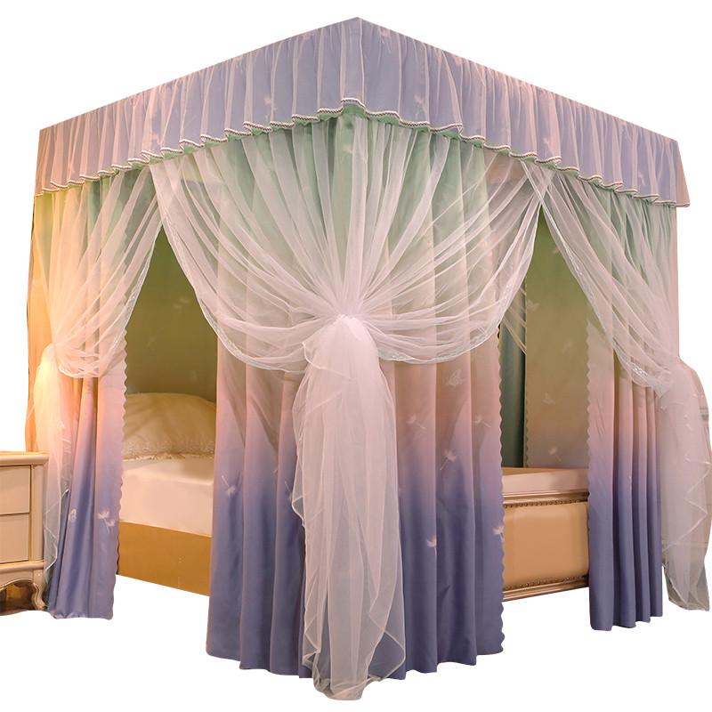 热销V3FP遮光宫廷蚊帐床幔床帘公主风封闭一体式防尘1.5米1.8m双