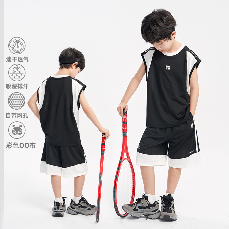 【OO运动套】魔霸眼睛男童夏装速干套装2026夏季新款儿童两件套潮