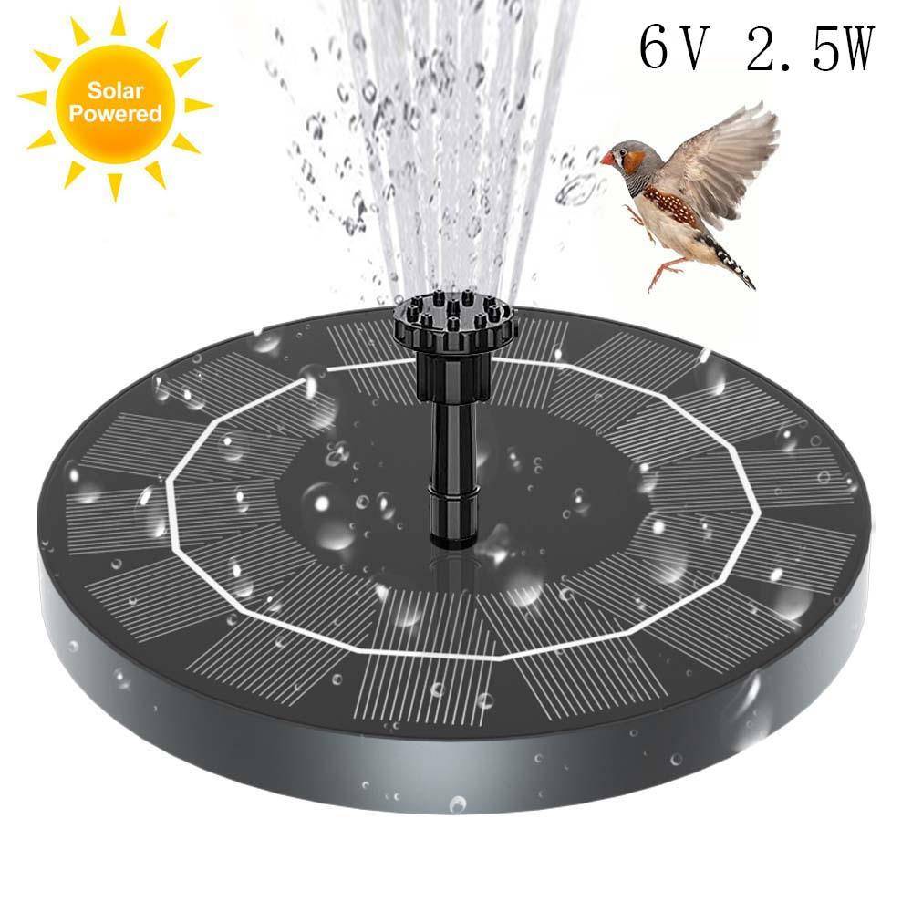 圆形太阳能彩灯喷泉户外水池鸟浴喷泉庭院花园漂浮水景喷泉水泵