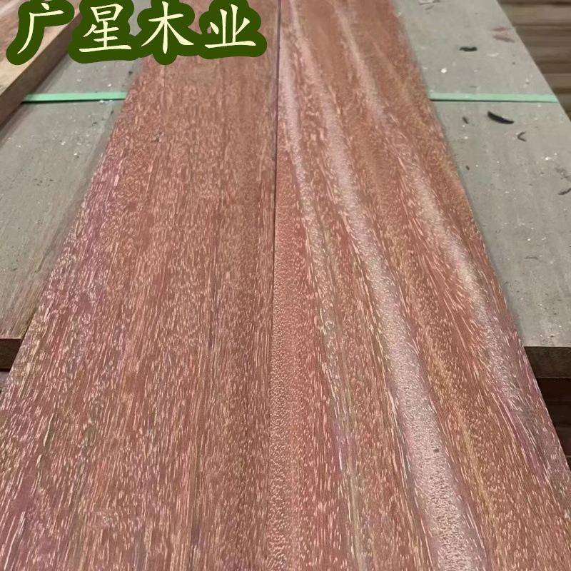 大径翼红铁木原木木材 户外工程料坤甸木阳台花架防水木板