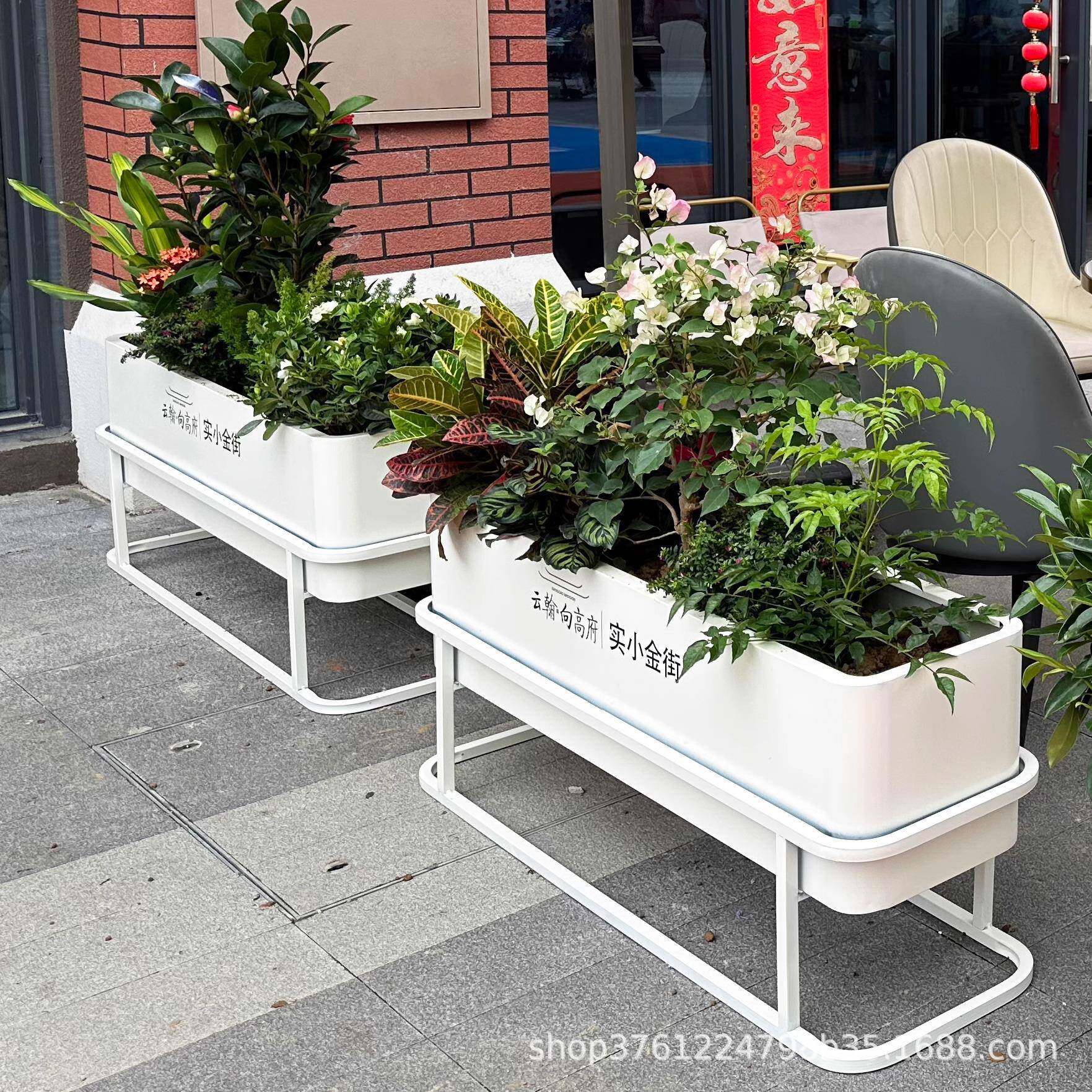 创意花架金属花槽室外花盆商业街外摆造景花槽不锈钢景观园艺花坛