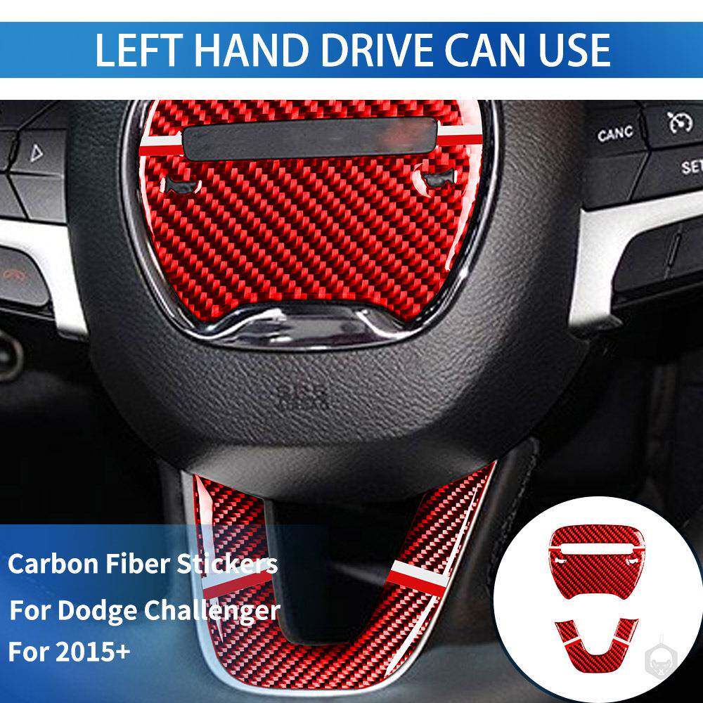 适用道奇战马挑战者车Challenger方向盘套装贴碳纤维内饰中控改装