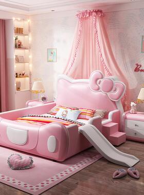 NRFK027#网红豪华儿童床女孩公主床少女梦幻城堡别墅卧室女童床真