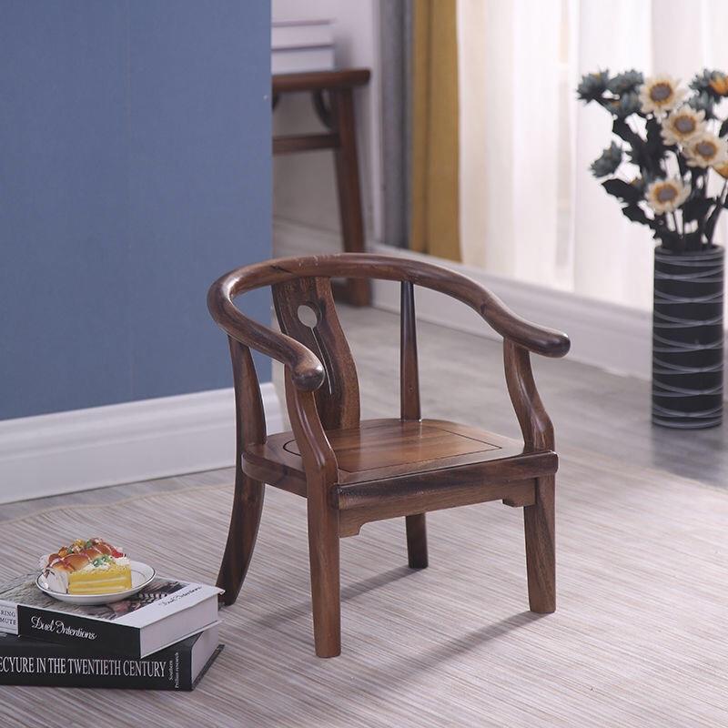 新中式胡桃木儿童椅矮凳学生靠背实木家用宝宝餐椅防滑茶几小板凳