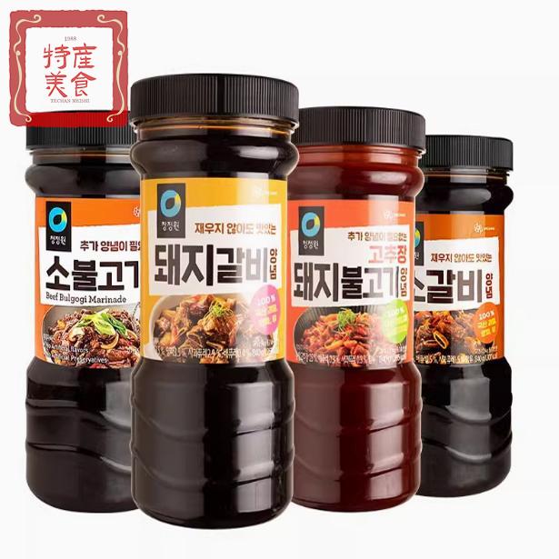 韩国进口烤牛肉酱840g清净园猪肉酱猪排酱牛排腌肉酱韩式烧烤酱料