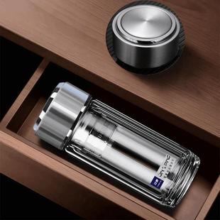 苏泊适配高端商务双层高硼硅玻璃茶水杯200ml防烫耐用