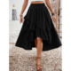 patchwork ruffle edge 不规则荷叶边中长裙Irregular midi skirt