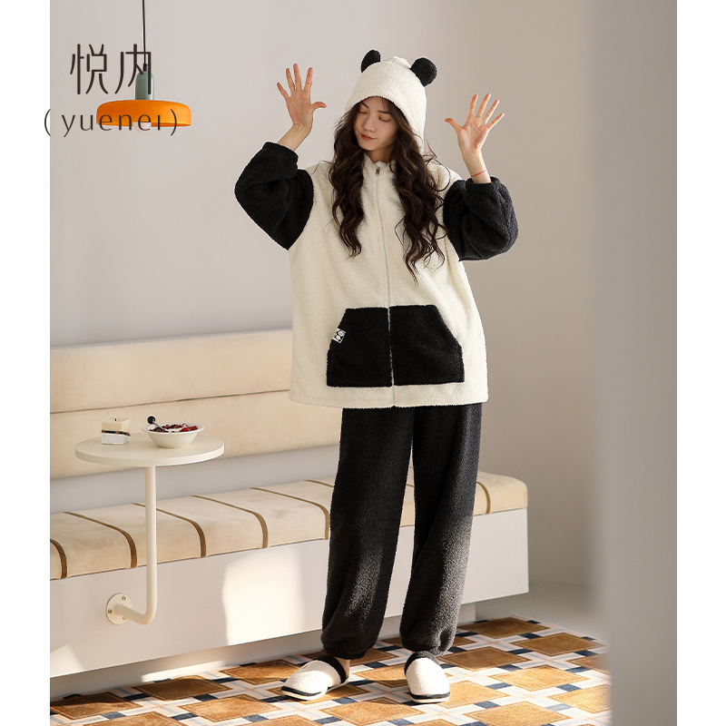 【商场同款】悦内女士半边绒睡衣