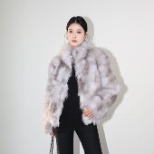 SHIMANINE岛九 仿狐毛外套女冬环保皮草复古高级感保暖 高智美学