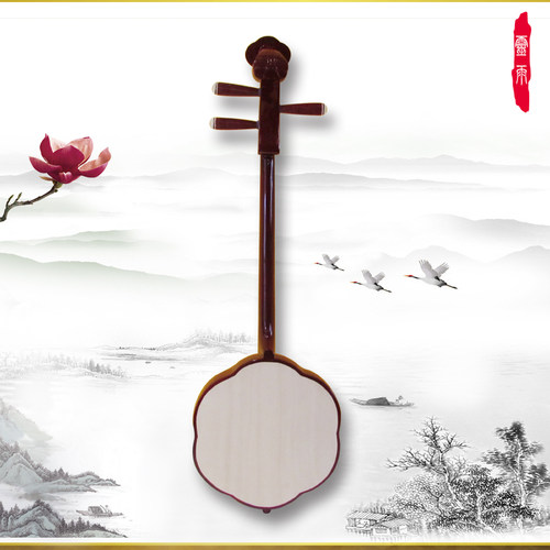 海浪乐器硬木秦琴乐器q客家山歌梅花秦琴潮州音乐送琴包梅花琴12