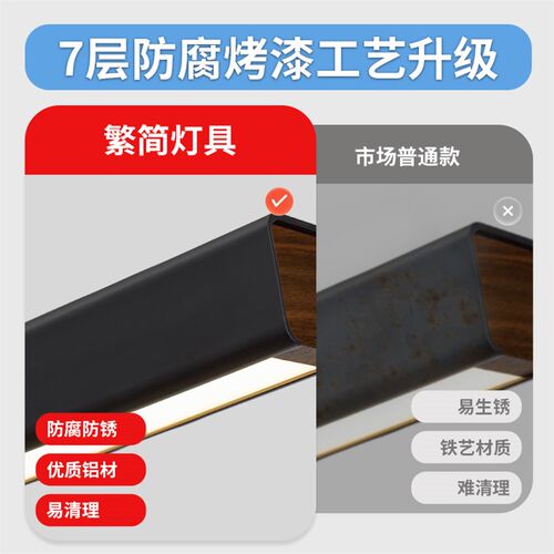 北欧创意长条极简吊灯吧台客x厅灯餐厅现代简约设计师一字型餐吊