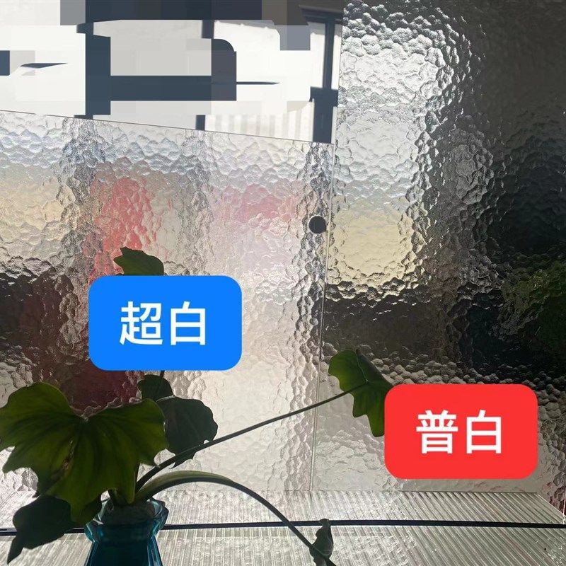 定超白水波e纹钢化玻璃艺术油画屏风化妆室隔板油砂不透灰色水波