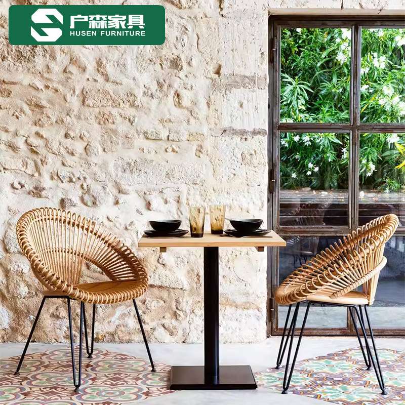 北欧藤椅户外阳台沙发露台休闲藤艺家具设计师创意懒人沙发椅简约