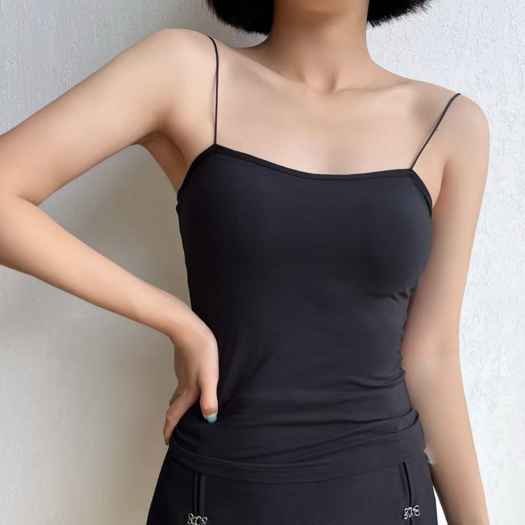 771慕斯绒悬浮杯系列吊带长袖带杯垫