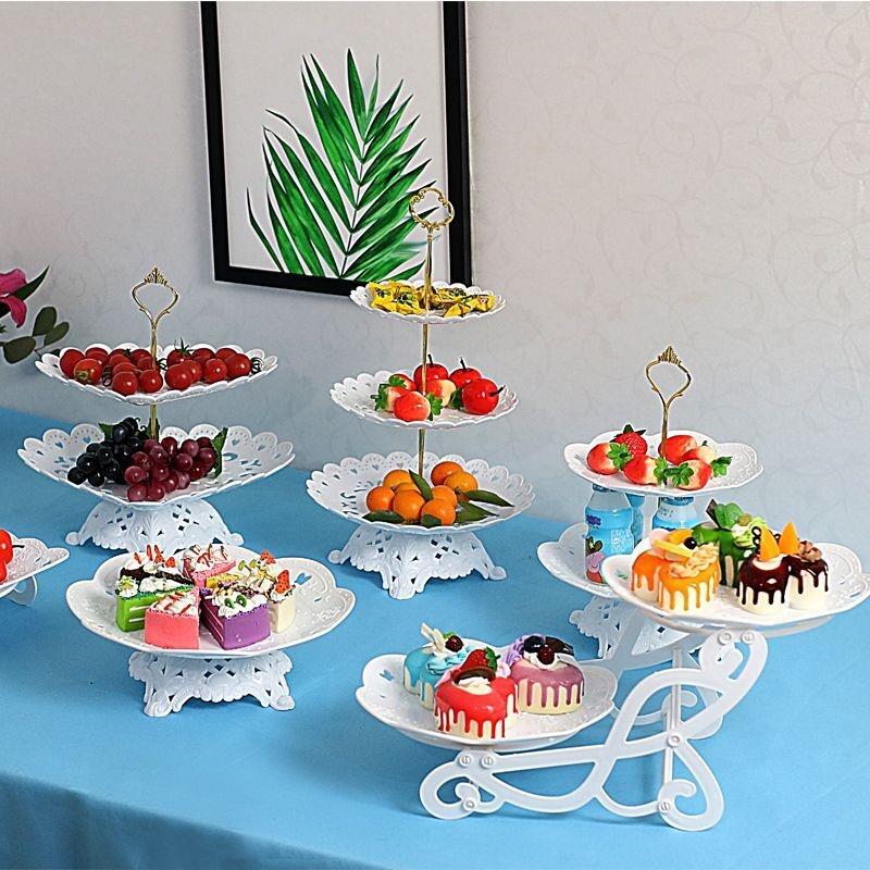 速发生日派对甜品台装饰摆件展子架欧式多层水果示蛋糕点心架盘盘