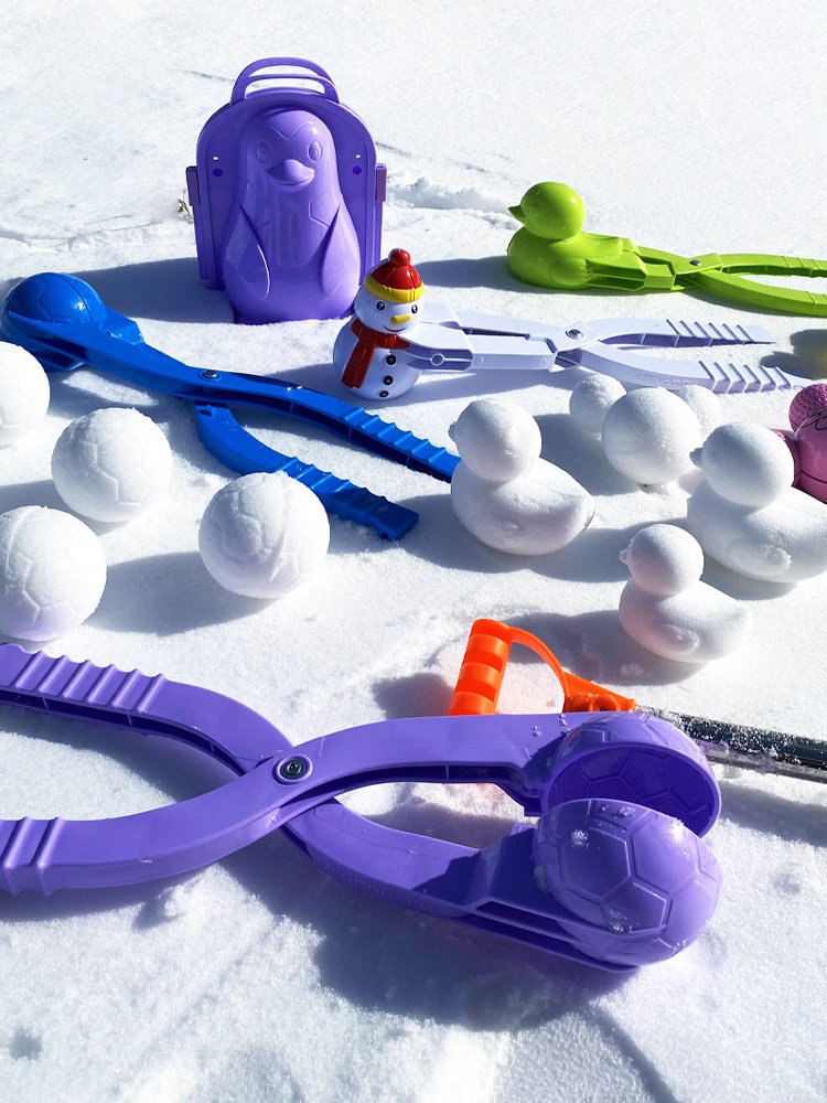 速发儿童雪球夹夹具雪夹子小鸭子玩雪仗神器玩雪工具打雪球神器堆