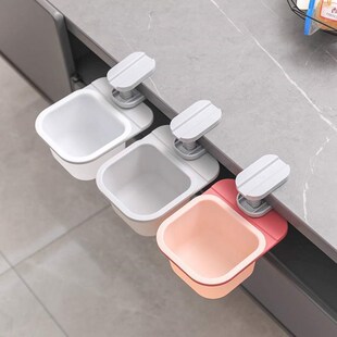 速发夹式转旋可餐桌垃圾桶残渣菜渣桶迷你桌公室桌边盒办下隐藏收