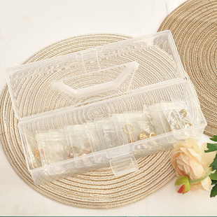 速发防氧化首环盒耳饰耳钉发饰纳饰品收纳盒大容量透明收手册袋子