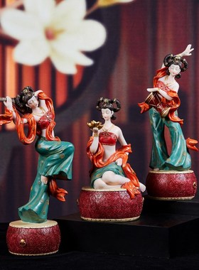 速发创意中桌敦煌飞天摆档古风孩客厅酒柜博古架式面高件国风装饰