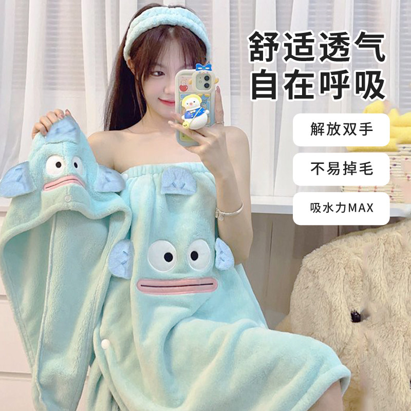 速发干发帽吸水速干洗浴浴帽擦头发包巾浴裙头巾套装可爱柔软毛头