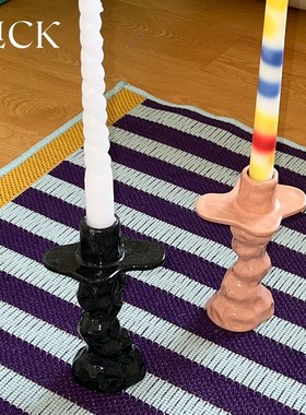 速发i烛u瓷计不规整手捏陶设f台摆件家居装饰小众风