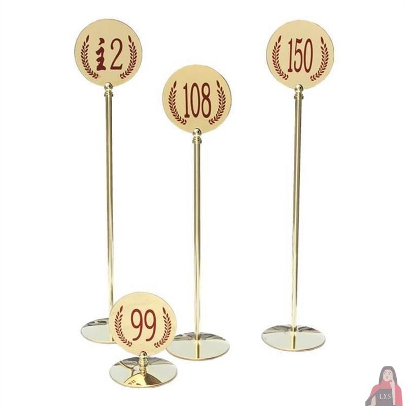 速发婚礼婚宴立台金色台牌卡席位式号牌卡牌底座不锈钢数字餐牌号