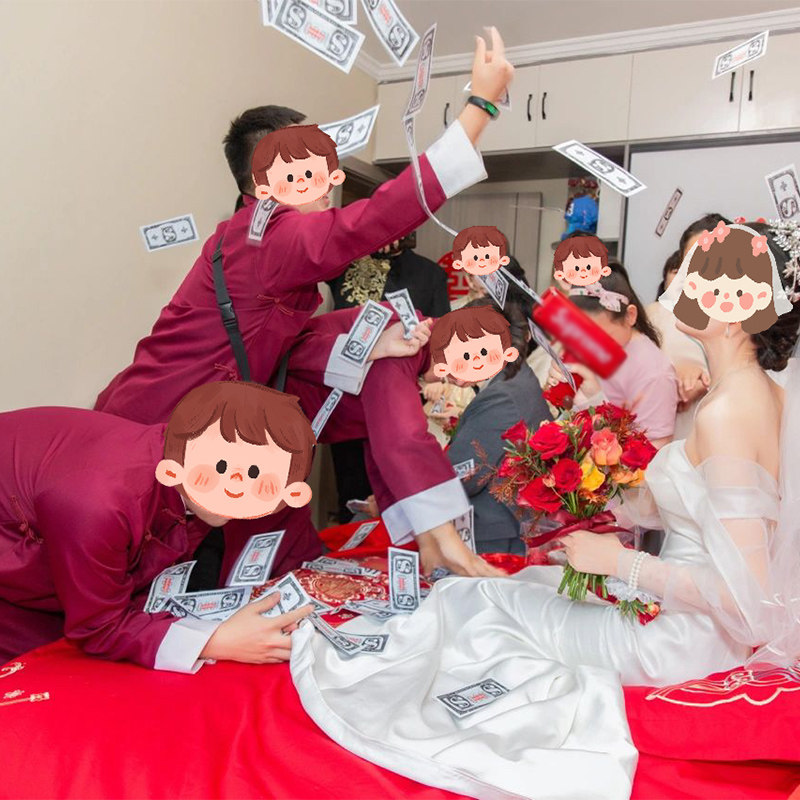 速发喷钱玩具堵门喷接亲筷子夹钞机意结婚钞票创小枪婚拍礼照道具