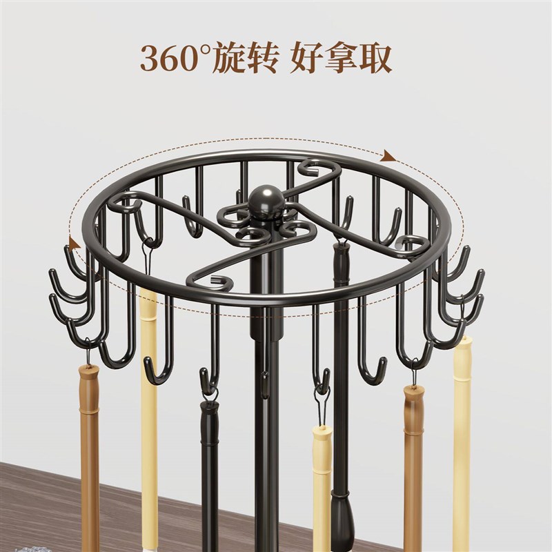 速发旋转毛笔收纳架桌面挂篮桌上笔架学生多功能文房四宝展示架子