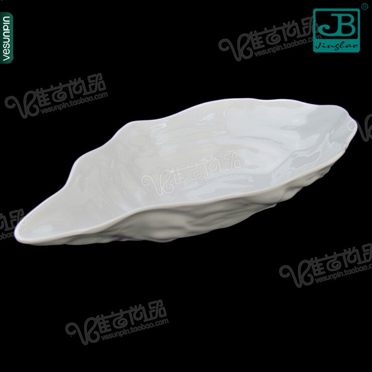 速发嘉色密菜餐具酒店仿瓷盘子12寸生蚝盘纯白特宝胺碗海鲜盘B57