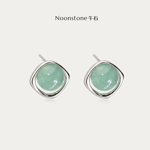 Noonstone午石东陵玉镂空耳钉