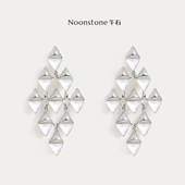 白贝母夸张耳钉轻奢高级感大气耳饰女 新中式 「午石」 原创力荐