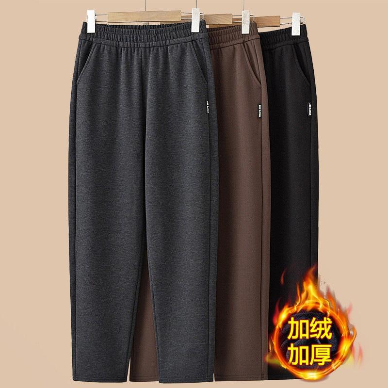 日本品质妈妈裤子秋冬休闲直筒长裤中老年人女裤奶奶新冬季加绒加