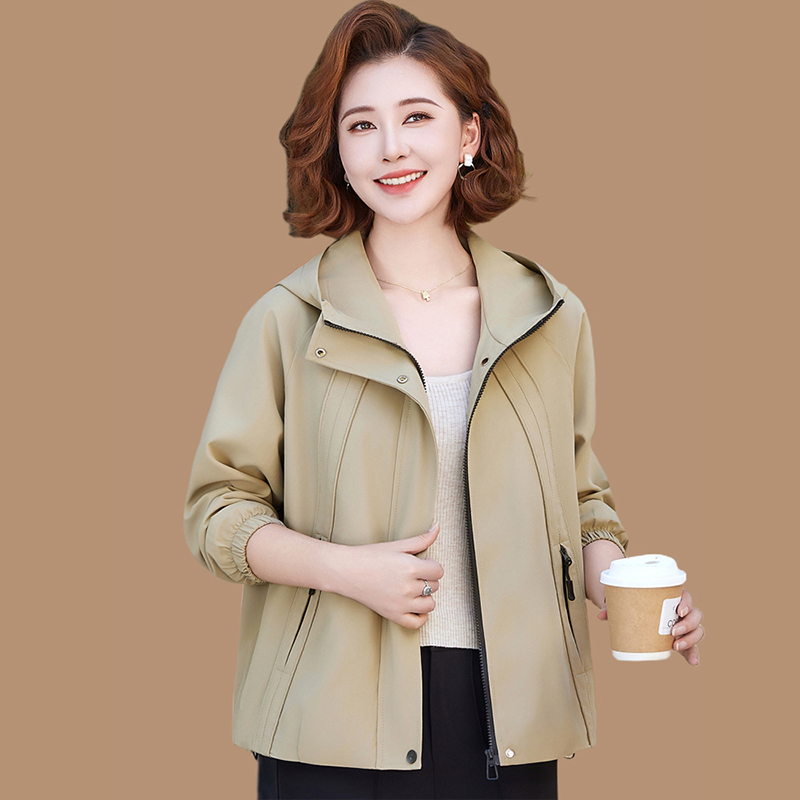 日本品质妈妈秋装外套高贵时尚夹克衣5新中老年女洋气休闲纯色连