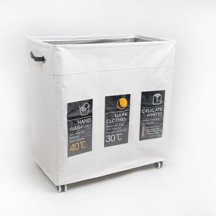 创立家居家用三格可折叠带静音滑轮赠送加长手提脏衣物玩具收纳筐