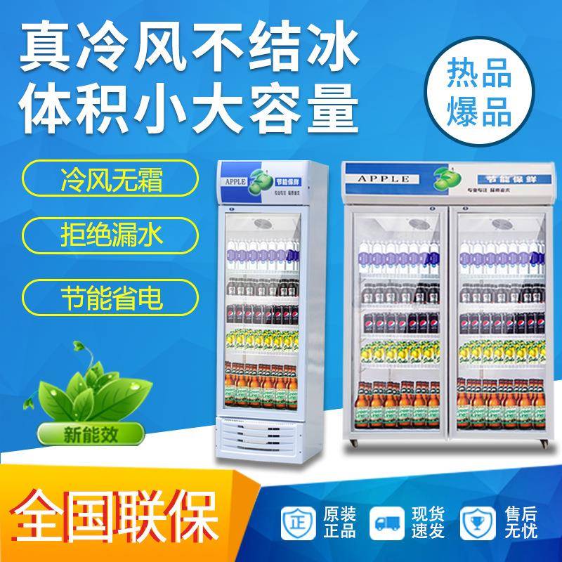 饮料柜商用冰柜冰箱单门啤酒柜超市饭店风冷无霜保鲜冷藏展示柜