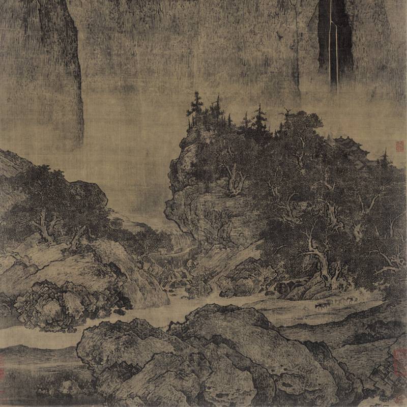 厂家直供艺术微喷家居客厅书房装饰画范宽名人字画山水画心图片