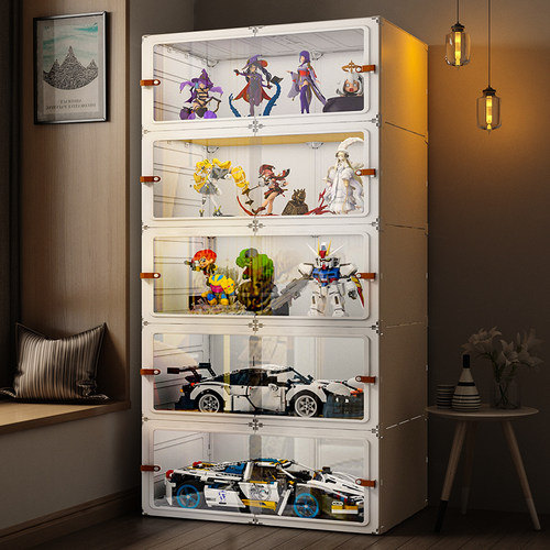 速发盒示柜积木透明收纳展家用仿亚克力玩具架尘模型陈列防子