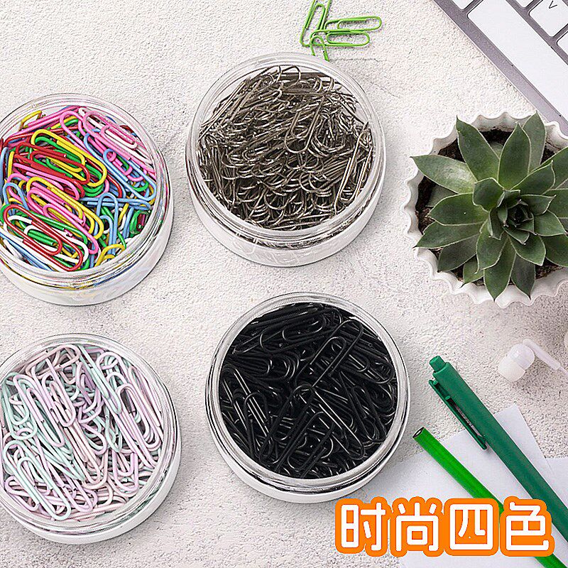 速发回形针曲别针大号彩色回型针办公用品金属回形区别针夹子小回