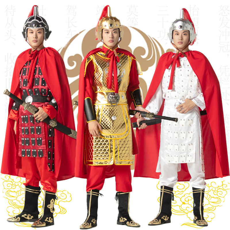 速发盔甲将军表演服铠甲儿童满江红演出服木兰舞蹈岳飞服装古代士
