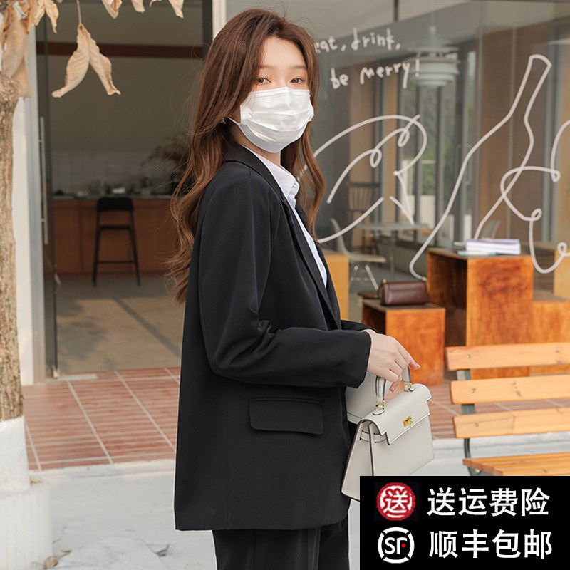 速发试秋套西大学生面春答辩工作正装外套宽松高级感气质小装服