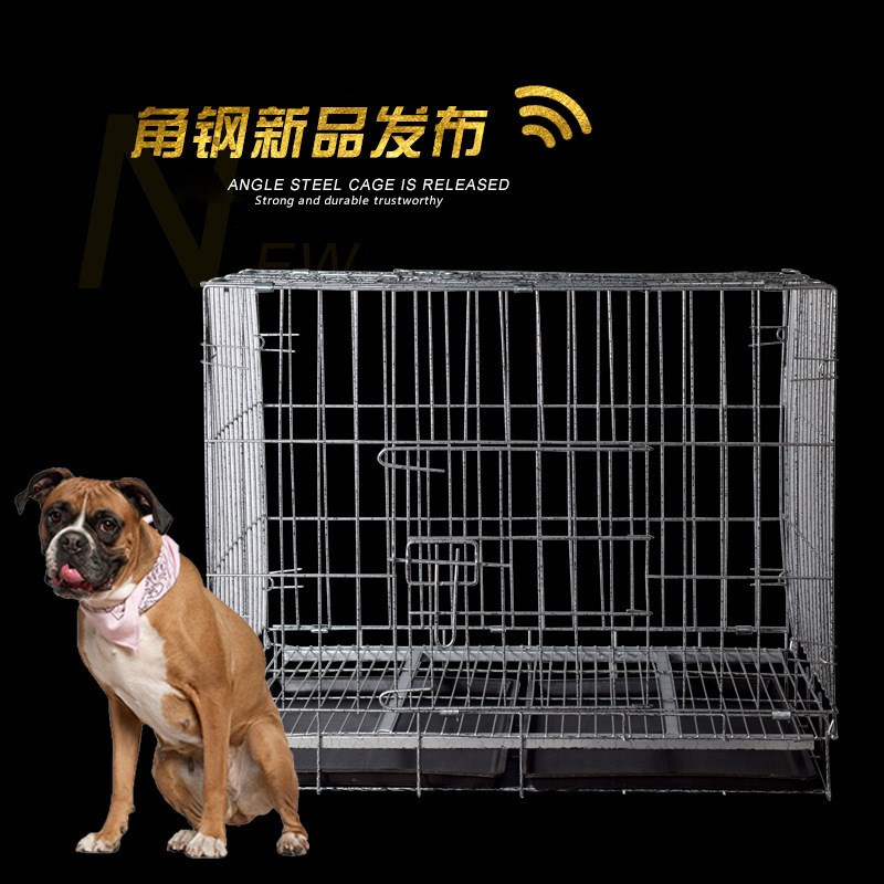 速发萨家加粗角钢大中小折叠笼子金摩贵宾厂毛哈士奇狗笼子鸡笼猫