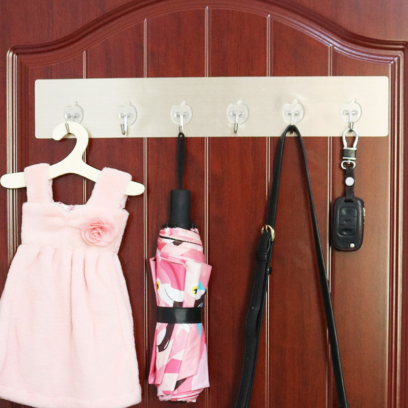 速发挂钩家排长条帖胶粘墙勾强力粘钩卫生间横排毛巾钩一用壁挂式