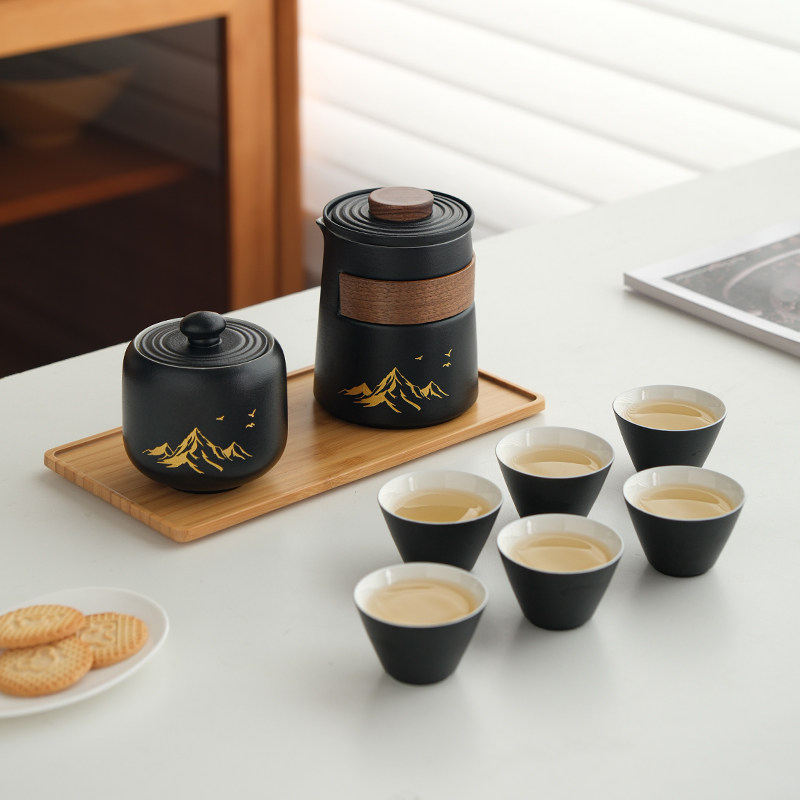 速发国潮风旅行茶具携泡式个人logo随身便茶杯办公室喝茶一人茶具