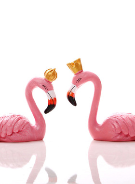 速发火烈鸟装品品迷你小摆件可创家居家里房间卧室工艺饰摆设爱意