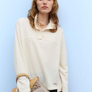 专柜同款 奶油色羊毛针织呢T恤 TY3617 ￥5590 柯罗芭冬季