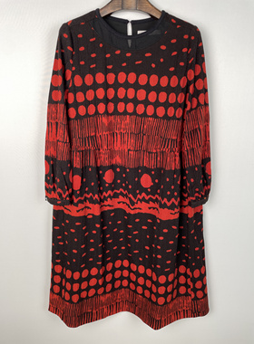 柯利亚诺冬季专柜同款定位绒格现代花型A型连衣裙  LT3091(VUN)