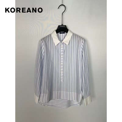 柯利亚诺夏季专柜同款鲸鱼蓝经典蓝白条纹衬衫  CW1938 ￥1990